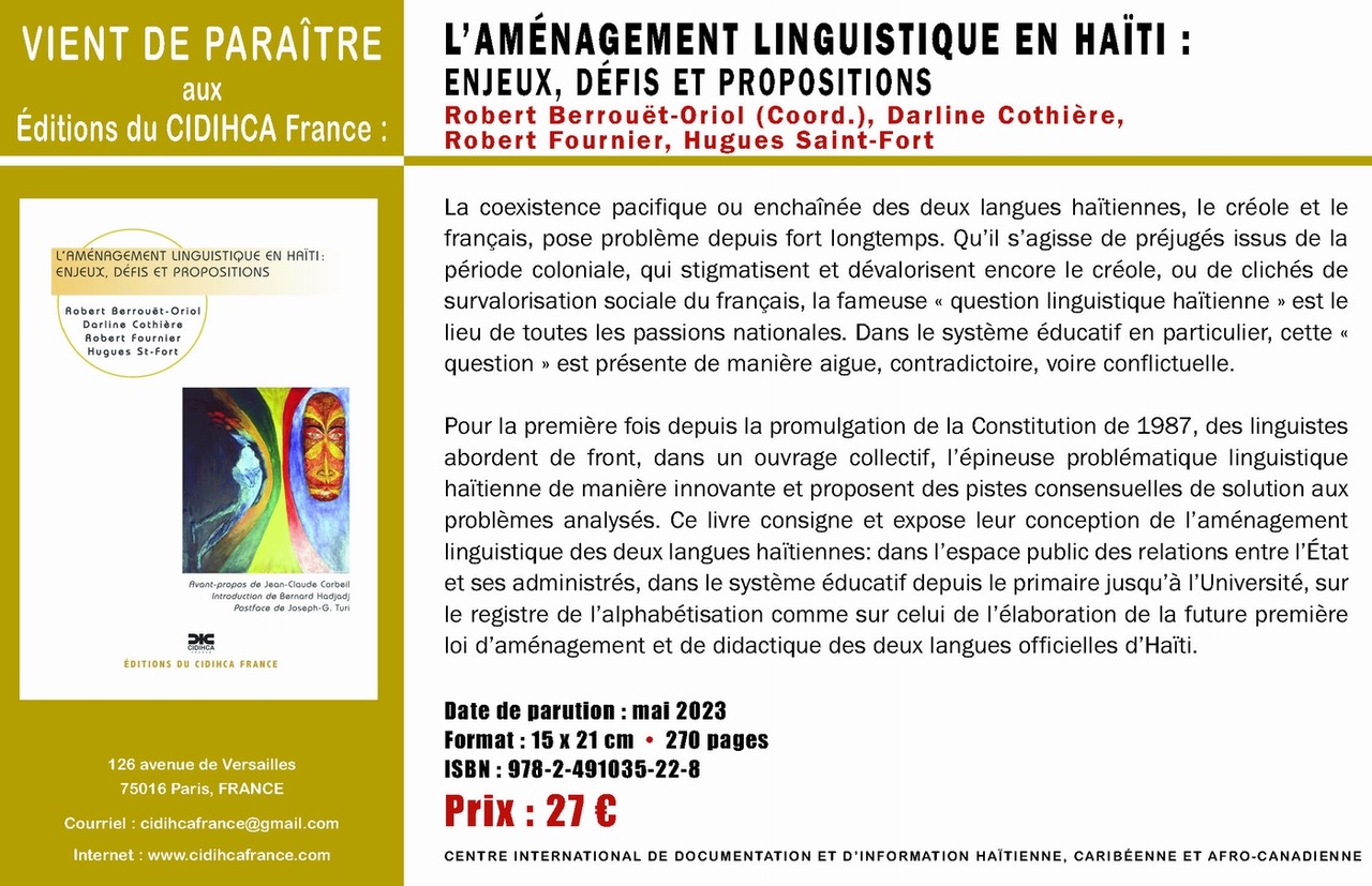 Laménagement linguistique en Haïti Cidihca France mai 2023